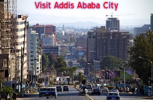 Buildings in Addis Ababa City near Tewodros Square