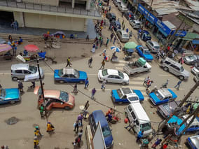 Merkato market road scene in Addis Ababa 