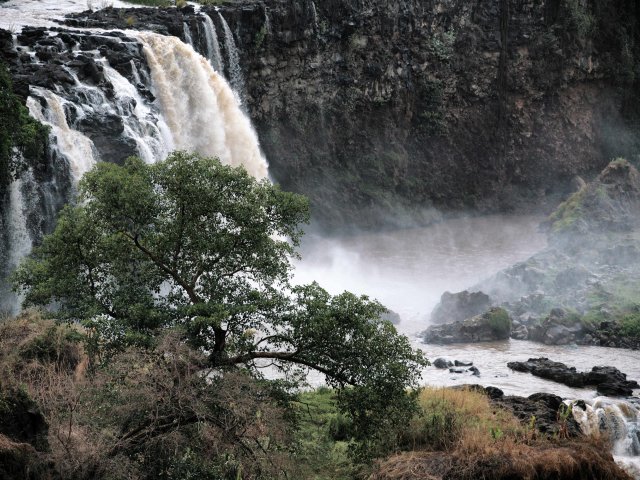 The Blue Nile Falls in the dry season